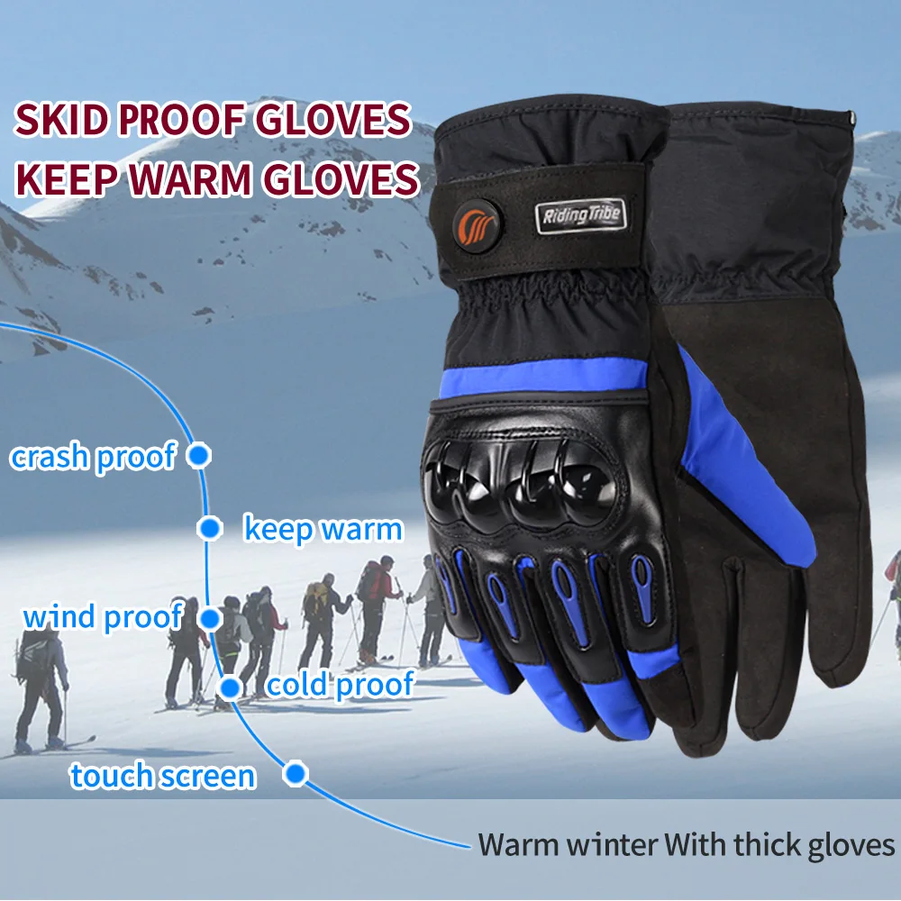 

Men Women Waterproof Winter Warm Gloves Anti-skid Touch Screen Rider Biker Racing Riding Skiing Outdoor Sports Glove MTV-08