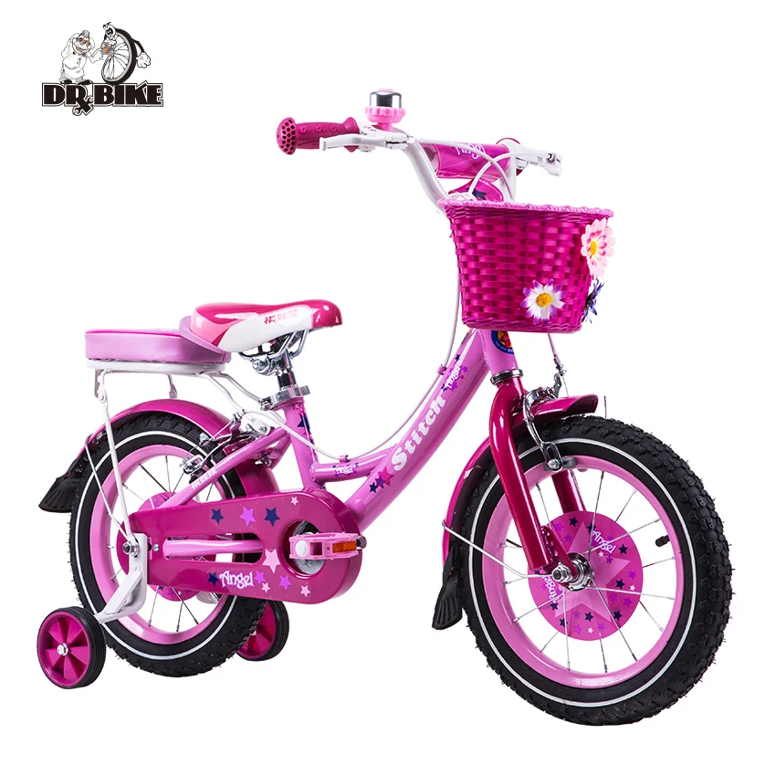 DrBike 12 дюймов стежка Русалка Розовый велосипед детский с корзиной и задней вилкой