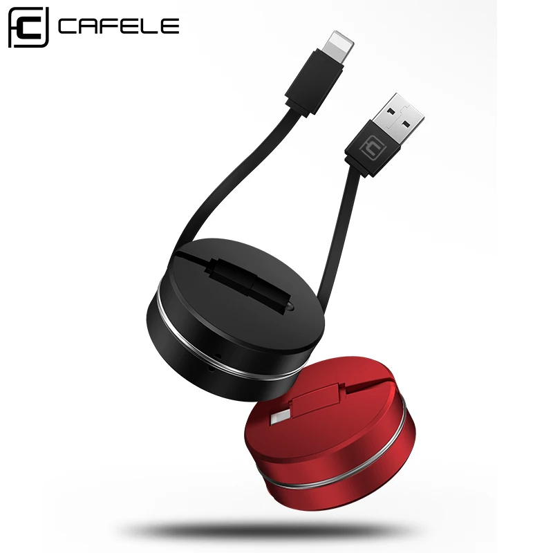 CAFELE 1 м выдвижной телефонный кабель для iPhone Xs Max Xr X 8 7 6 ipad Mini Usb кабель для зарядки и синхронизации данных для IOS 12 11 10 9
