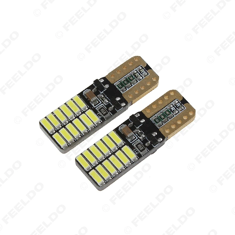 FEELOD 40 шт. T10 194 168 W5W безошибочная 4014 24 Светодиодная CAN-шина Автомобильная боковая