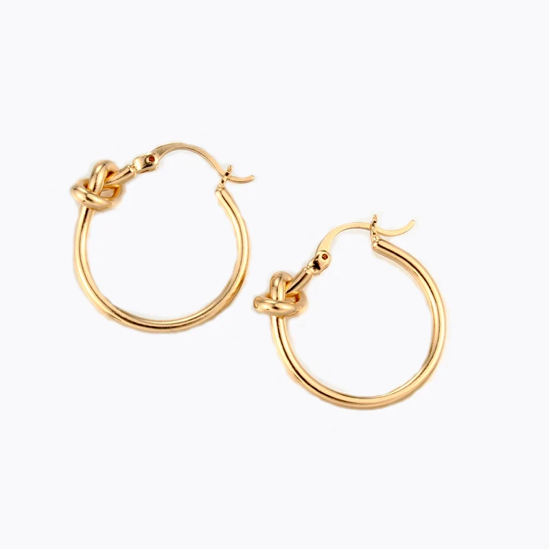1 пара уникальные маленькие серьги-кольца с узлом для женщин модные простые милые