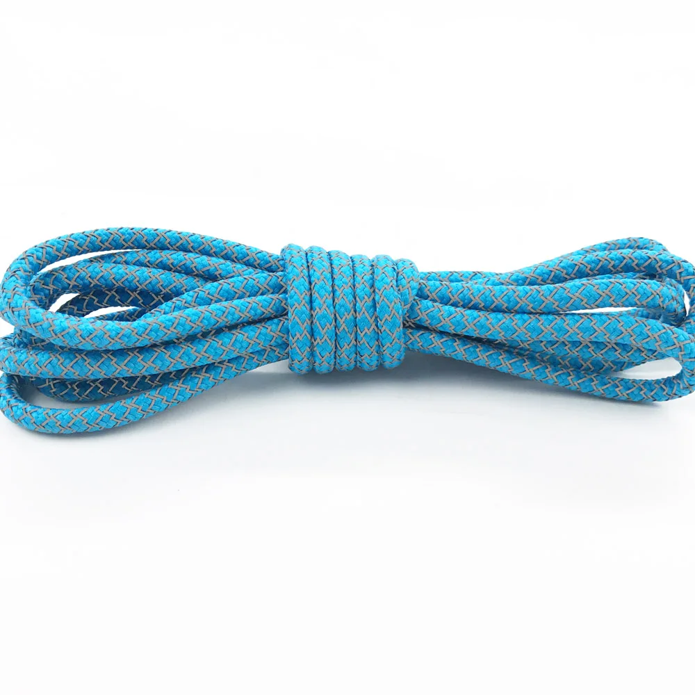 sky blue 120 см/47,24 дюймов 3м Reflective Runner круглые шнурки для ботинок безопасность видимые шнурки - Цвет: sky blue