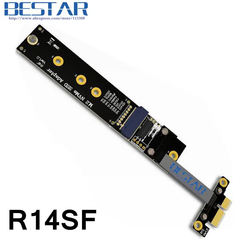 PCI e PCIe 1x к NGFF M.2 M ключ NVMe SSD адаптер карта удлинитель кабеля 5 см 10 20 50 80 1 фута 2 3