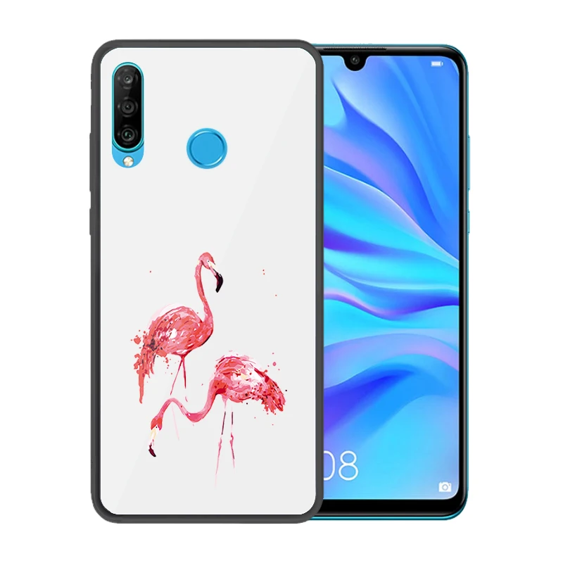 Закаленное стекло чехол для huawei Nova 4E милые с изображением птиц Капа Fundas |