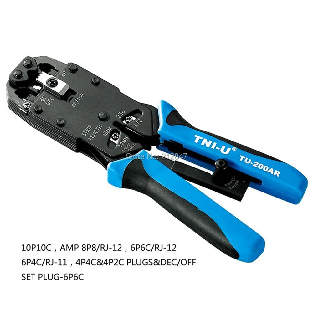 

Network Crimping Tool 10P10C 8P8C 6P6C 6P4C 4P4C 4P2C Modular Plug Crimper Blue