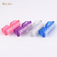 10pcslot nail art dust cleaning brush plastic mini nail care handle scrubbing finger care beauty accessories tools
