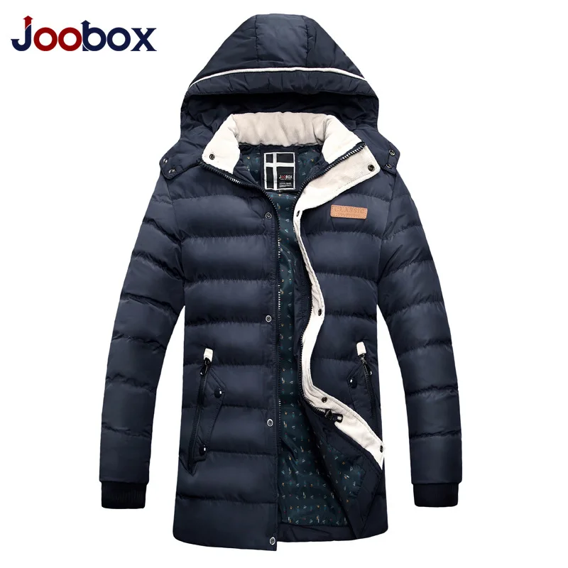 Joobox бренд зимняя куртка Для мужчин Повседневное Теплая Мода 2017 г. Подпушка парка