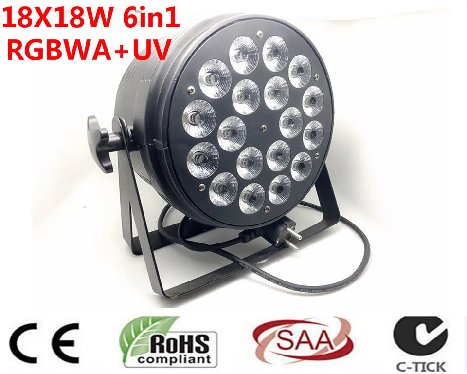 10 шт. DJ Par Lattine прожектор с мультичипом RGBWA УФ 6IN1 18X18 W светодиодный Valutazione