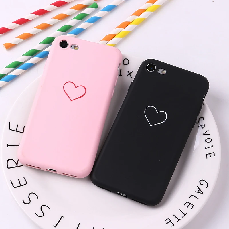 Для iPhone 12 Mini 11 Pro 6 6S 8 8Plus X 7 7Plus XS Max Мягкий силиконовый чехол Fundas Coque для пары сердце