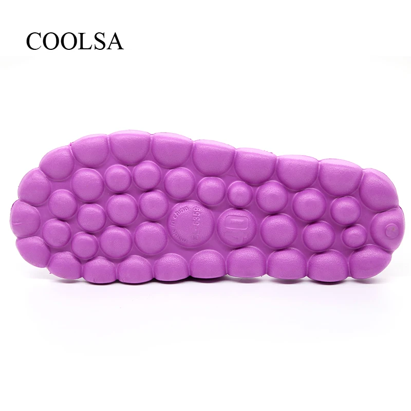 COOLSA/женские летние однотонные Нескользящие массажные шлепанцы на плоской
