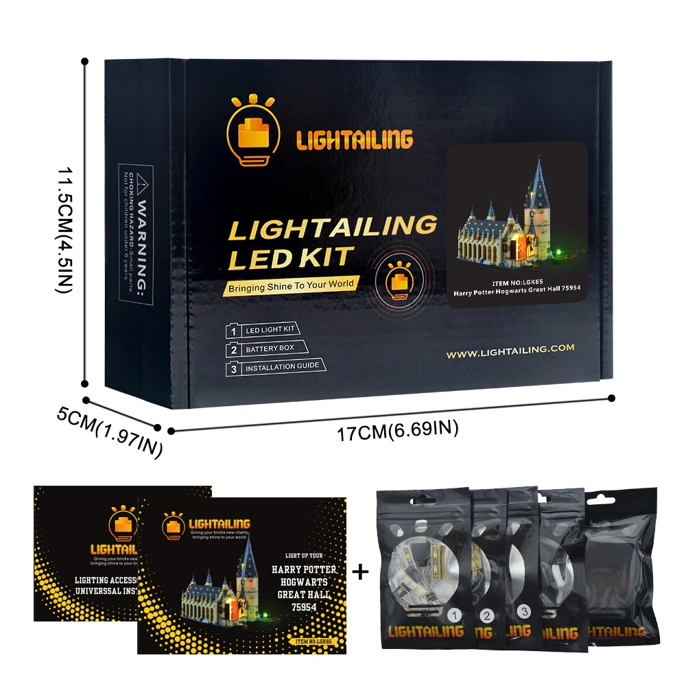 LED Light Set Светильник, светодиодный светильник, комплект для Хогвартса, большой светильник для зала, совместим с 75954(не включает модель - Цвет: LED Light Set