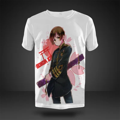 Hetalia Axis флейта Япония Северная Италия рубашка Симпатичные футболки аниме одежда