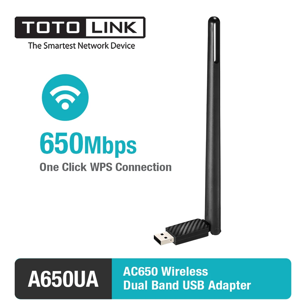 TOTOLINK A650UA 11AC 600 Мбит/с двухдиапазонный USB WiFi адаптер WLAN карта с 1 * 5dBi внешней