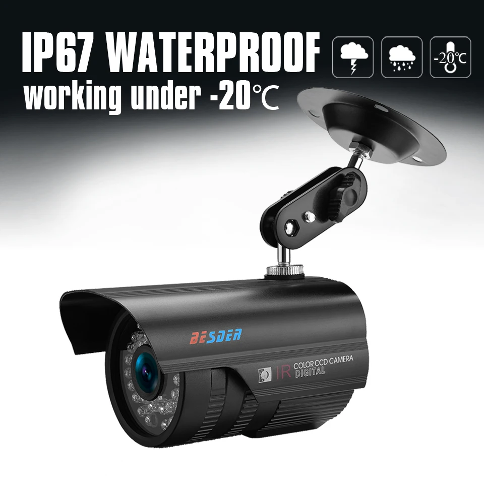 Besder IP67 Водонепроницаемый открытый Камера AHD пуля видеонаблюдения 1080 P ИК-фильтр 36