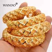 wando 4pcs ethiopian pattern gold color bangles for women snow dubai france spain bride wedding bracelet arab middle east