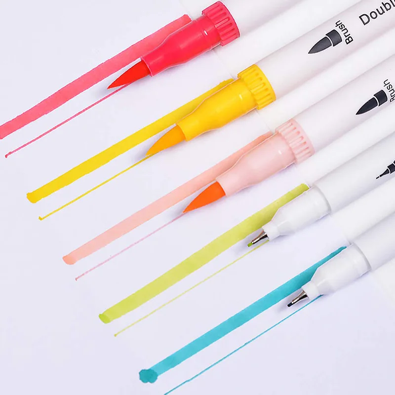 Маркеры живопись мягкая ручка Fineliner акварель двойной наконечник маркер окраска