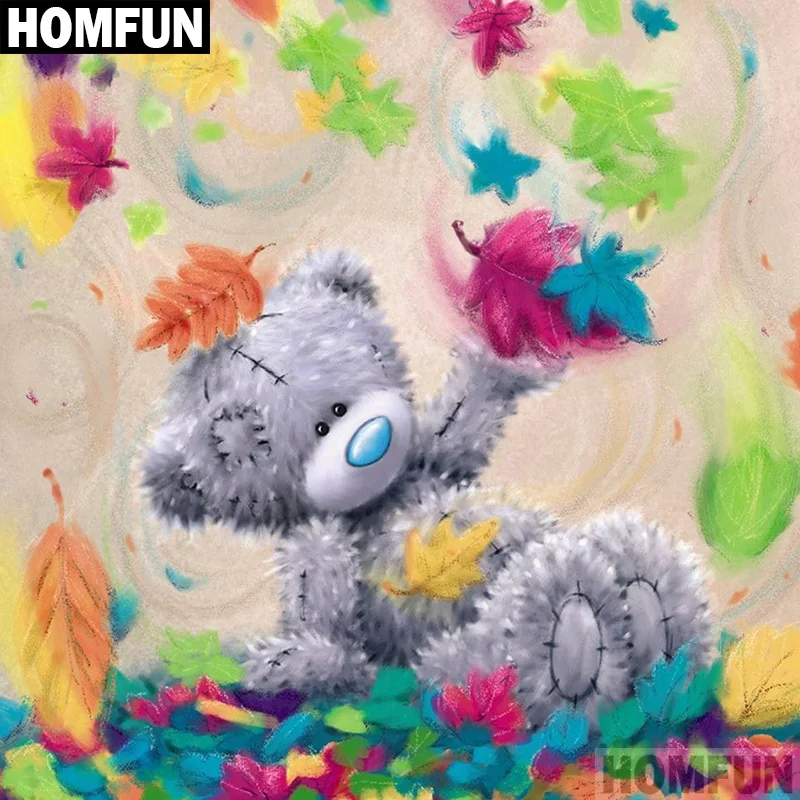 Алмазная живопись HOMFUN мультяшный медведь вышивка крестиком из