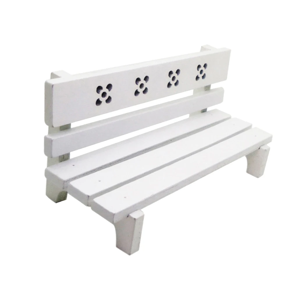 1:12 деревянный кукольный домик садовая скамейка часть стул ремесло дом мебель