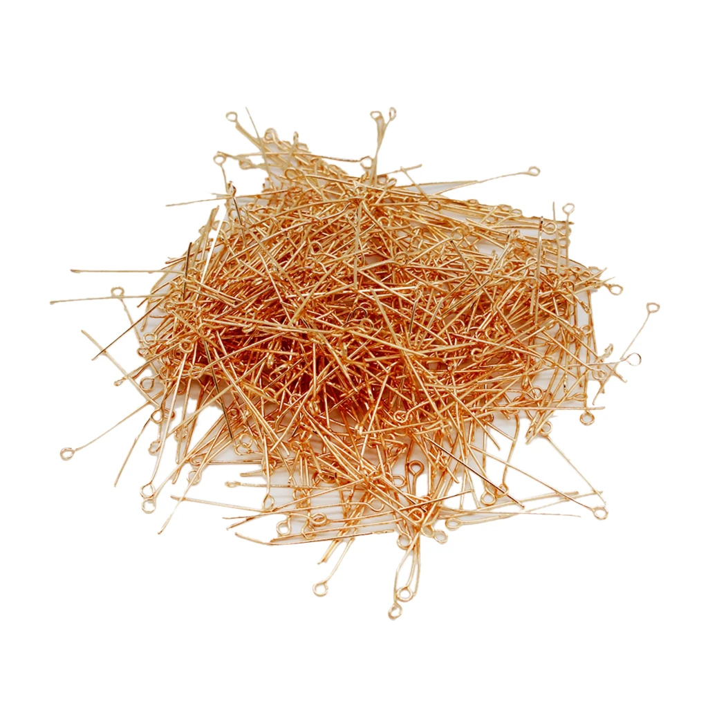 500 шт. металлические позолоченные шпильки с открытым глазом коннекторы для