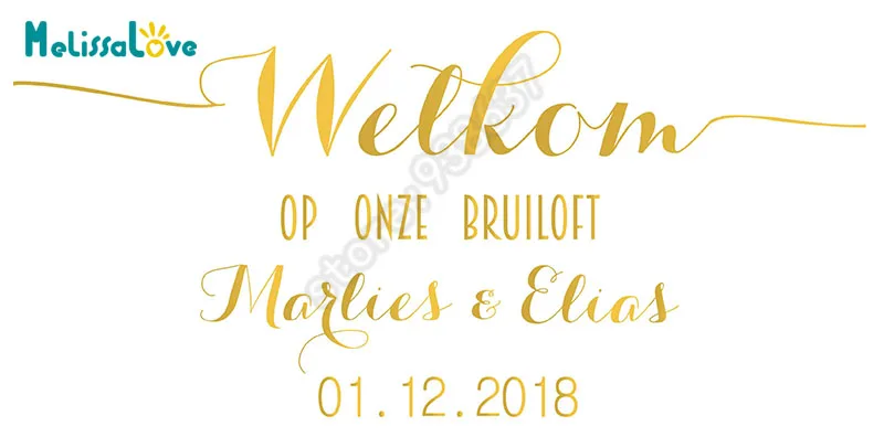 Персонализированная наклейка Welkom Op Onze Bruiloft на свадьбу и виниловая Съемная имя