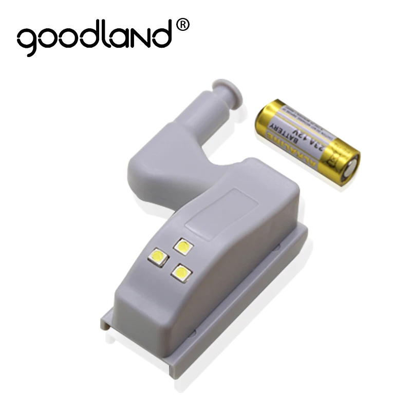 

Goodland LED Night Light Automatic Sensor Light Wardrobe Cabinet Light Inner Hinge Lamp With Battery For Cupboard Closet Kitchen