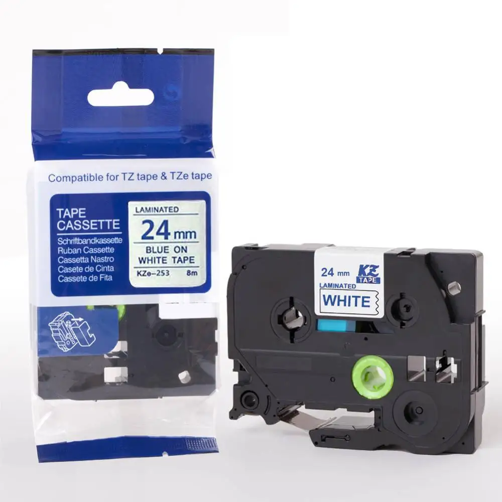 24mm Tze253 Blue on white Tz-253 Compatible for Brother P-touch Label Printers Laminated Tze Tape Tze-253 Tz253 | Компьютеры и офис