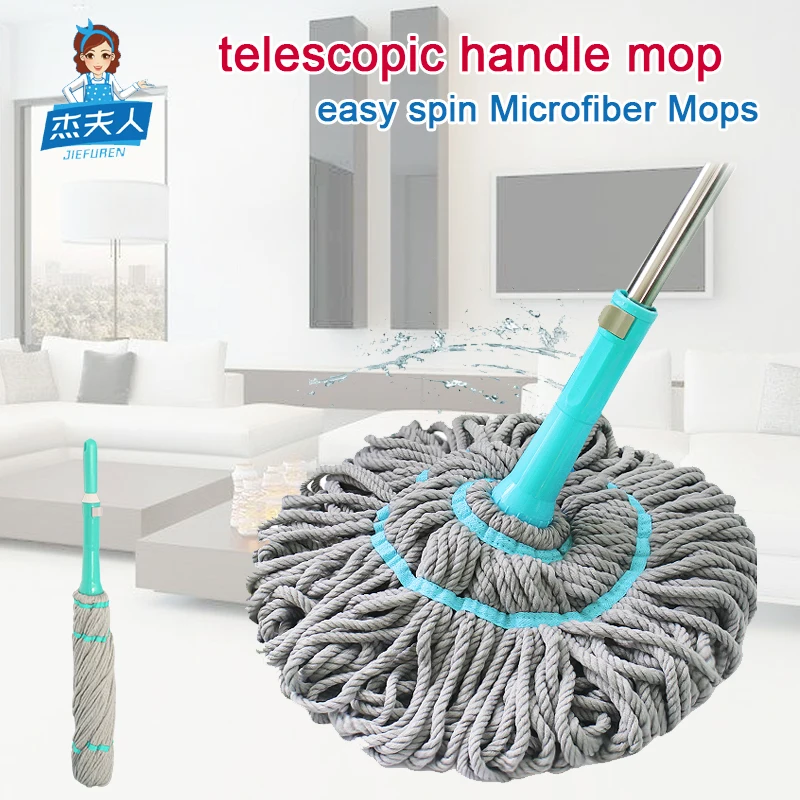 2017NEW телескопические микрофибры пол шваброй 360 вращающийся легко спин швабры