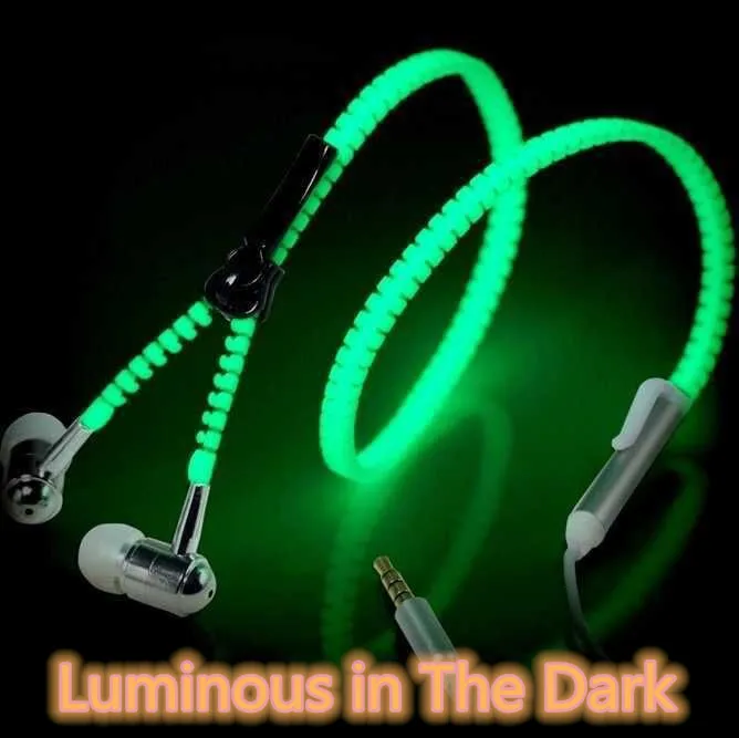 Новинка Светящиеся в темноте наушники вкладыши гарнитура Металлические