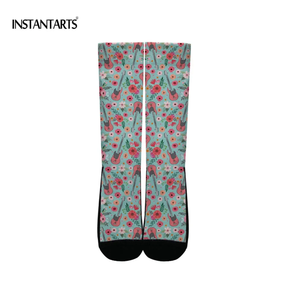 INSTANTARTS Professional Socks Woman Breathable Bicycle Sport Cartoon Musical Printing Outdoor Camping Hiking Cycling Sock | Спорт и