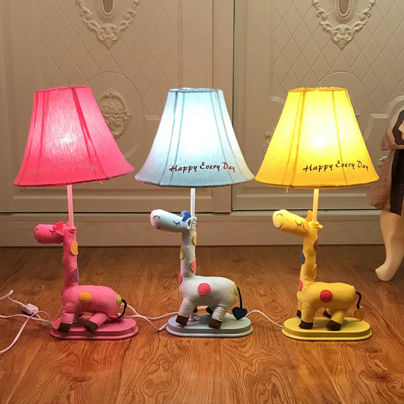 Новый современный милый тканевый напольный светильник с жирафом романтичная