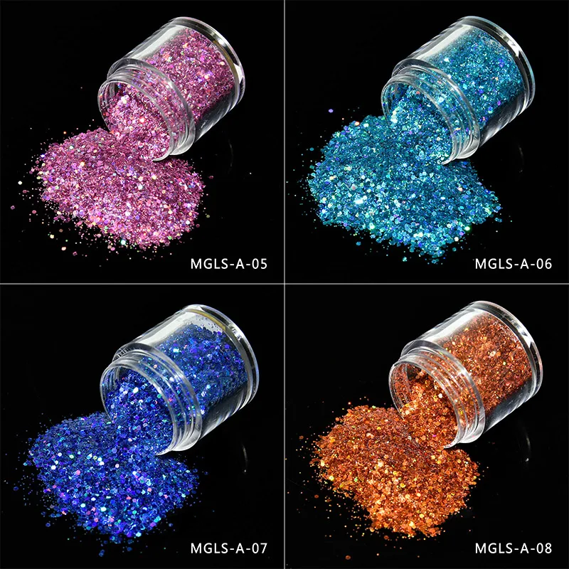 

10g/Box Holographic Cosmetic Festival Chunky Glitters Sequins Paillette Ultra-Thin For 12Colors 3-Sizes Nail Art Glitters