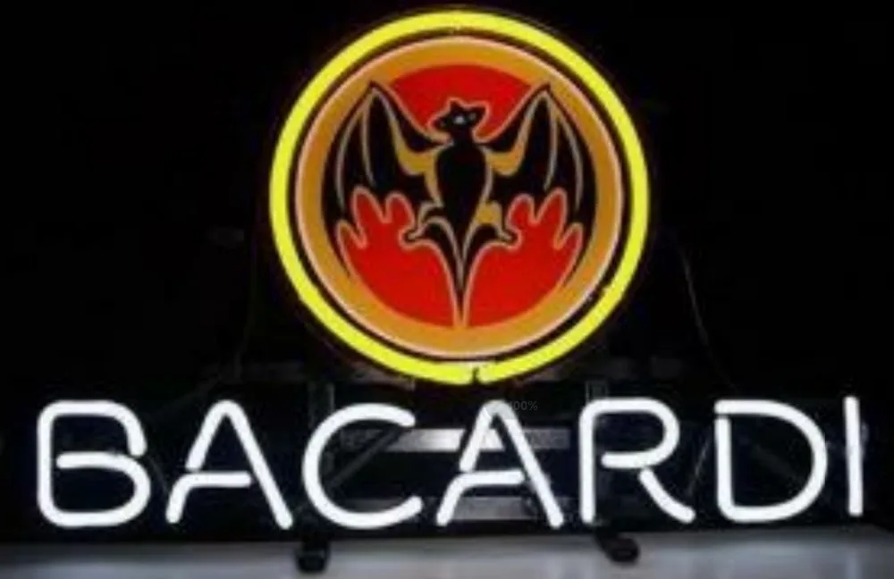 Стеклянная неоновая светосветильник вывеска BACARDI для пивных баров на
