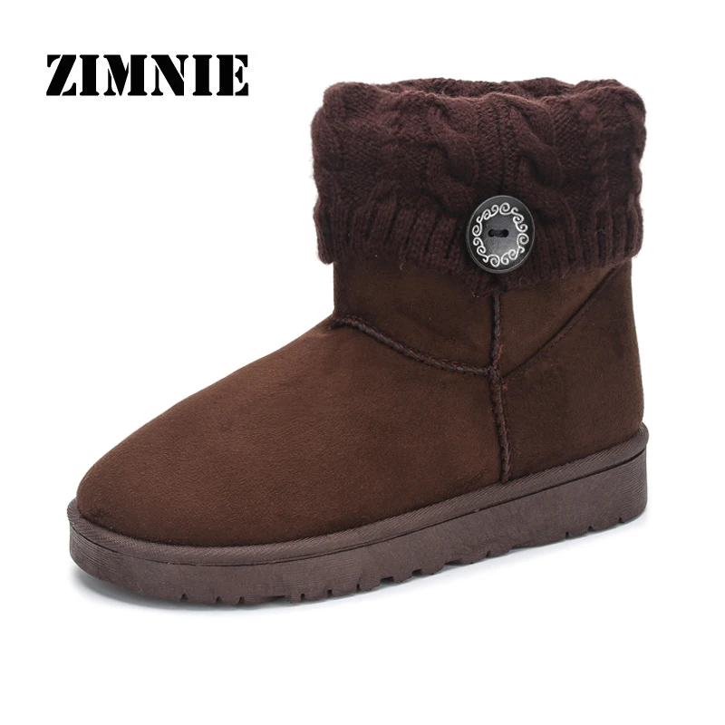 

ZIMNIE Snow Boots Woman Shoes Winter Flat Woman Ankle Boots Female Slip On Furry Fur Skid Warm Plush Cotton Footwear Size 35-40