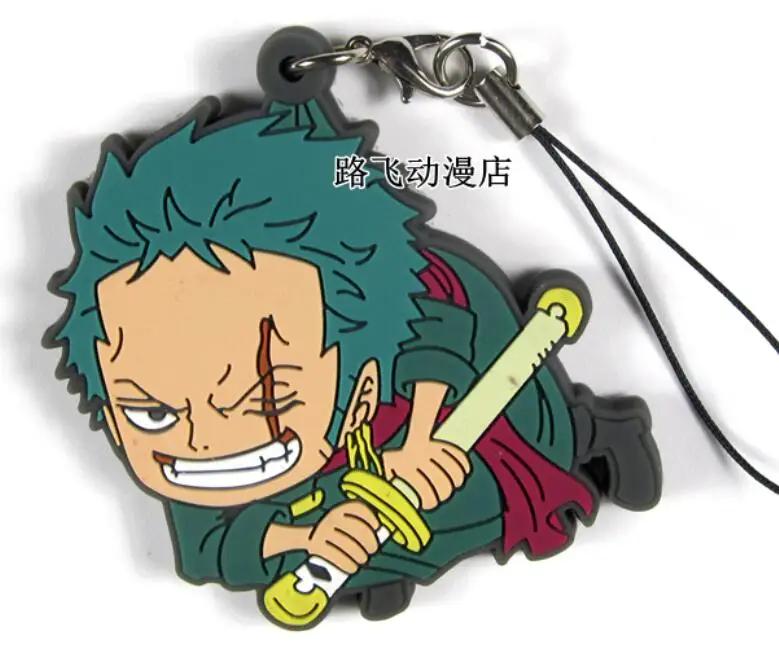 2 Новое поступление, один кусок, Luffy Ace Nami Sabo Боа Хэнкок Зоро Чоппер Трафальгар Ло японское аниме резиновый брелок на ремешке D165 - Цвет: 2
