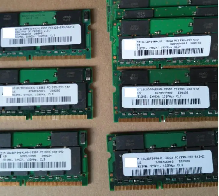 100% OK оригинальный 144Pin Sodimm 512 Мб памяти SD Оперативная память PC133 PC100 М для ноутбука