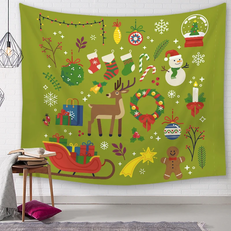 Santa Claus Printed Mandala Tapestry Wall Hanging Decoration Hippie Beach Throw Towel Yoga Mat | Дом и сад
