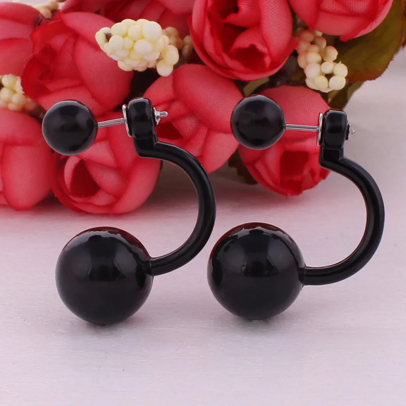 Женские серьги гвоздики с жемчугом 11 цветов|double ball earrings|pearl stud earringsball earrings |