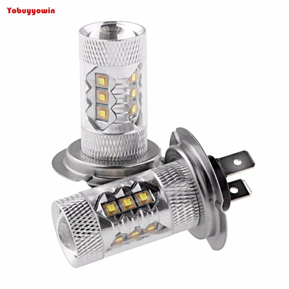 

Free Shipping 2x 12-24V 80W H7 CREE Chips LED AMPOULE FEU ANTI-BROUILLARD BLANC pour for Audi BMW Land Rover