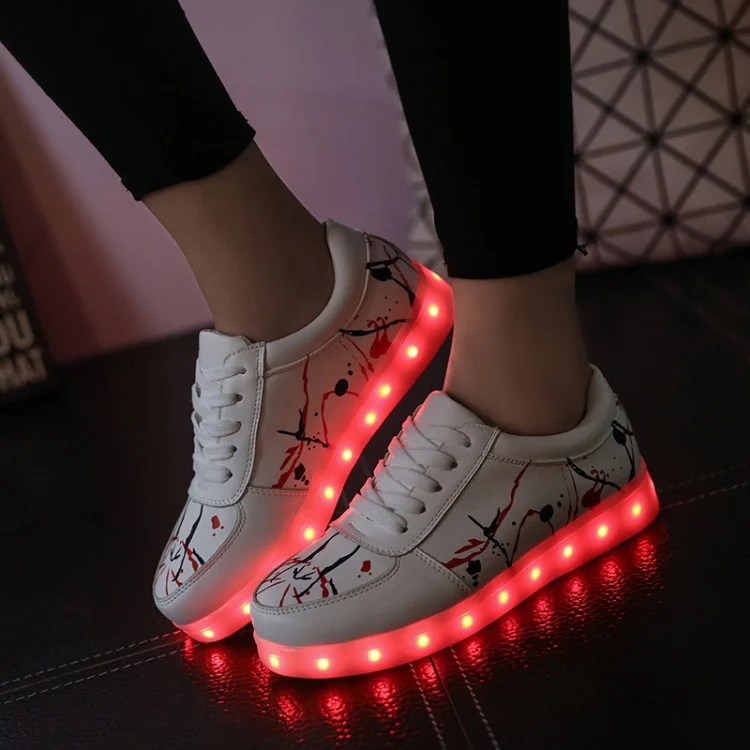 YPYUNA светящиеся кроссовки корзины с светильник USB зарядное устройство для детей Led для мальчиков и девочек светильник обувь 2643