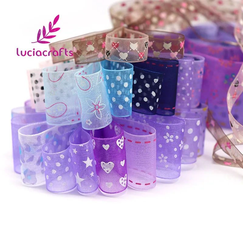 Lucia crafts 12y/24y 1y/style 10 40 мм случайная смешанная печать ленты из органзы головные