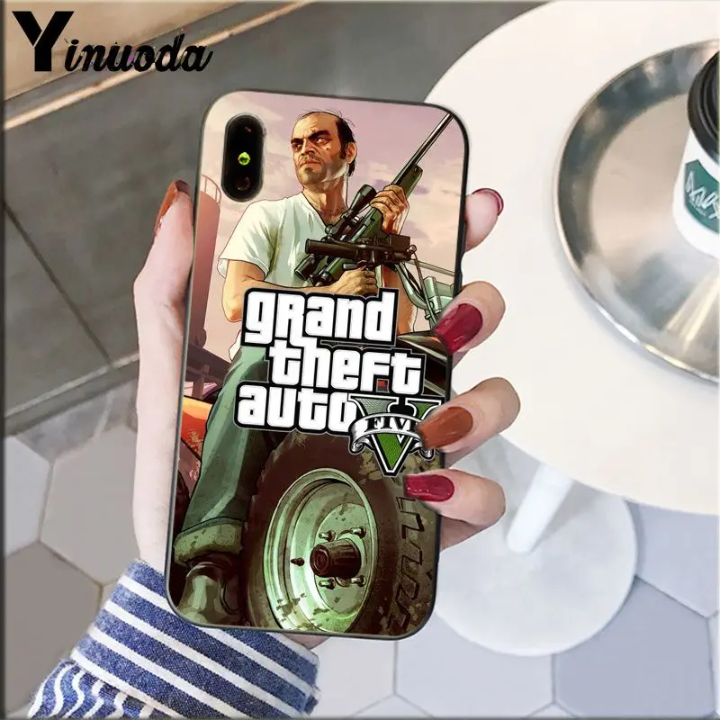 A9 Yinuoda rockstar gta 5 Grand Theft Мягкий силиконовый чехол для телефона из ТПУ для iPhone 8 7 6 6S Plus 5 5S SE XR X XS MAX Coque Shell - Цвет: A9