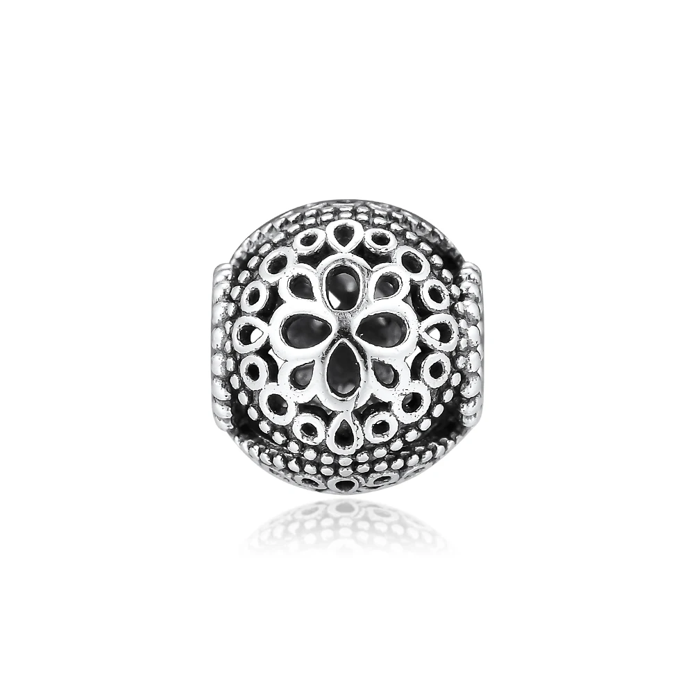 

Fits Pandora Bracelet 100% 925 Sterling Silver Openwork Flower Charm Beads for Women DIY Jewelry Making berloques kralen