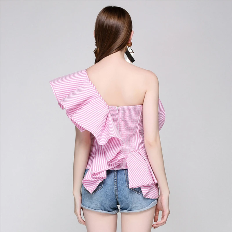 Высококачественная новейшая дизайнерская блузка 2020 топ Женская Полосатая