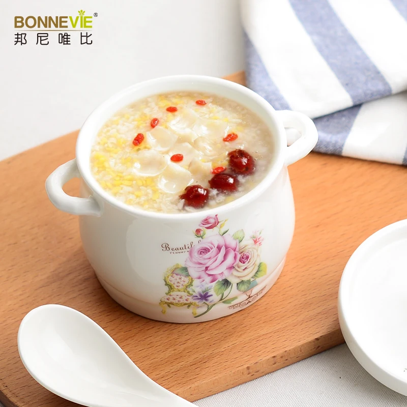 Керамическая тушеная чашка 380 мл гнездо Медленная Плита тушь для супа кастрюля