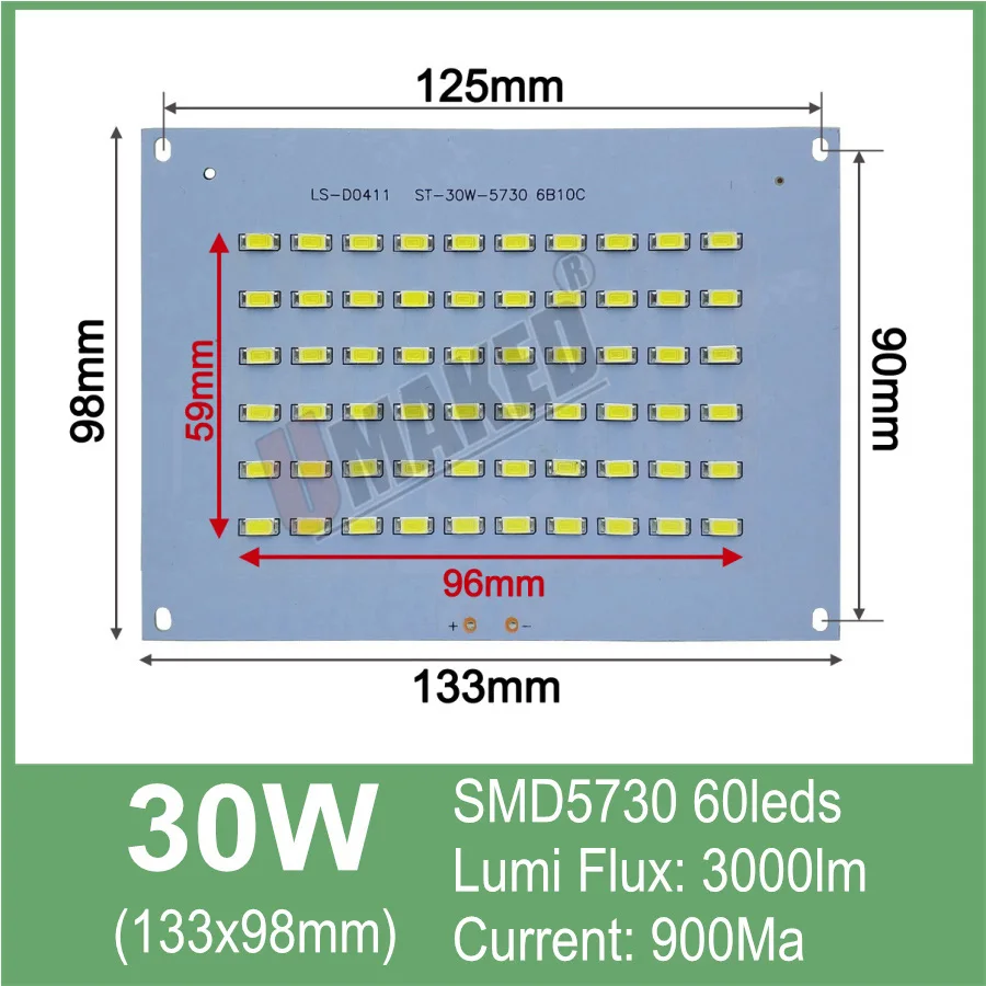 30 Вт Светодиодный прожектор светильник печатной платы SMD5054/2835/5730 СВЕТОДИОДНЫЙ алюминиевый ручка с пластинчатым основанием, источник света для Светодиодный прожектор светильник напольный светильник