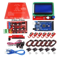 reprap ramps 1 4 kit with mega 2560 r3 heatbed mk2b 12864 lcd controller drv8825 mechanical switch cables for 3d printer