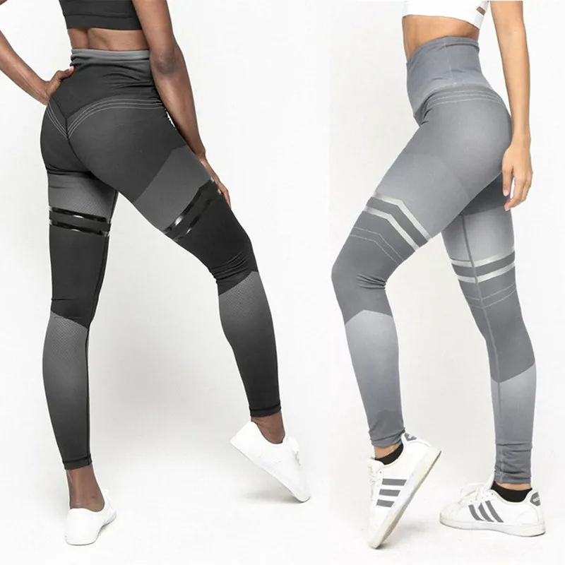 Леггинсы с высокой талией и принтом леггинсы пуш-апом для фитнеса