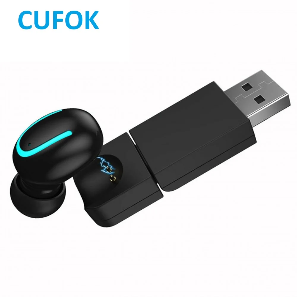 CUFOK Bluetooth наушники мини Беспроводные с USB зарядным устройством шумоподавлением