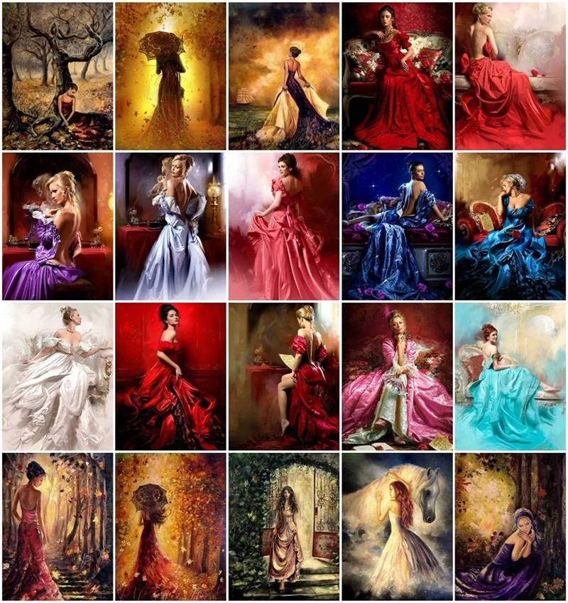 

Diamond Painting Women Full Round Rhinestone 5D DIY Diamond Embroidery Portrait Fairy Cross Stitch Mosaic Home Decoration