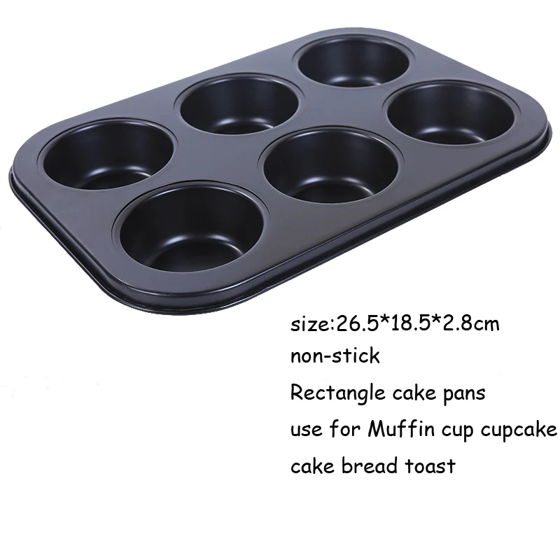 

5pcs Bakeware set Non-Stick Cake Pan Round Square Cake Toast Cupcake Dish Tray Cupcake Muffin Mould Carbon Steel Baking tools